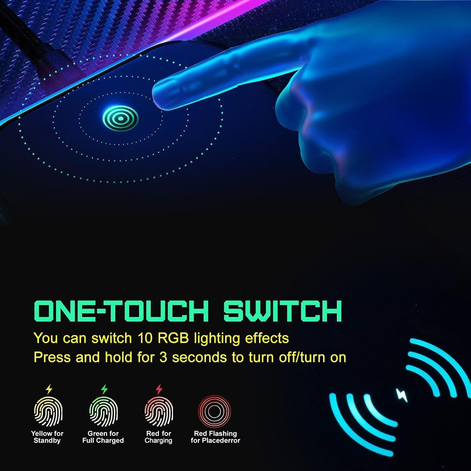 RGB Wireless Charging Gaming Mouse Pad