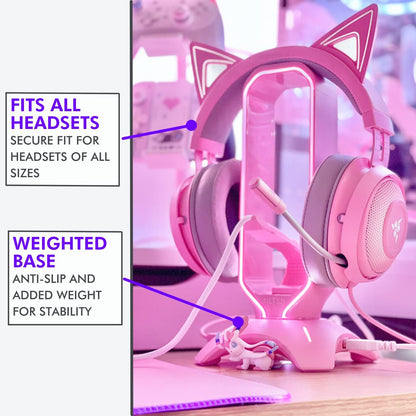 Pink RGB Headset Stand