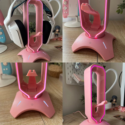 Pink RGB Headset Stand