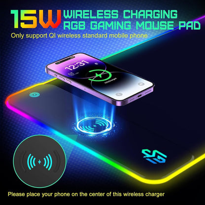 RGB Wireless Charging Gaming Mouse Pad