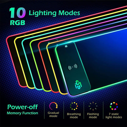 RGB Wireless Charging Gaming Mouse Pad